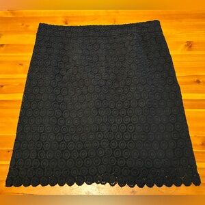 Rebecca Moses Black Circle Eyelet Cotton Skirt